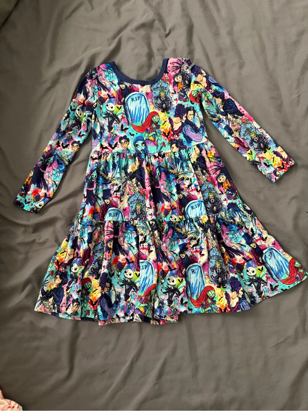 Showstoppers Tim Burton Medley Long Sleeve Twirl Dress 3T GUC
